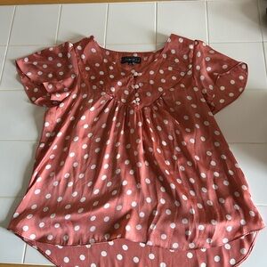 Elementz Kids Blouse - Coral Polka Dot
